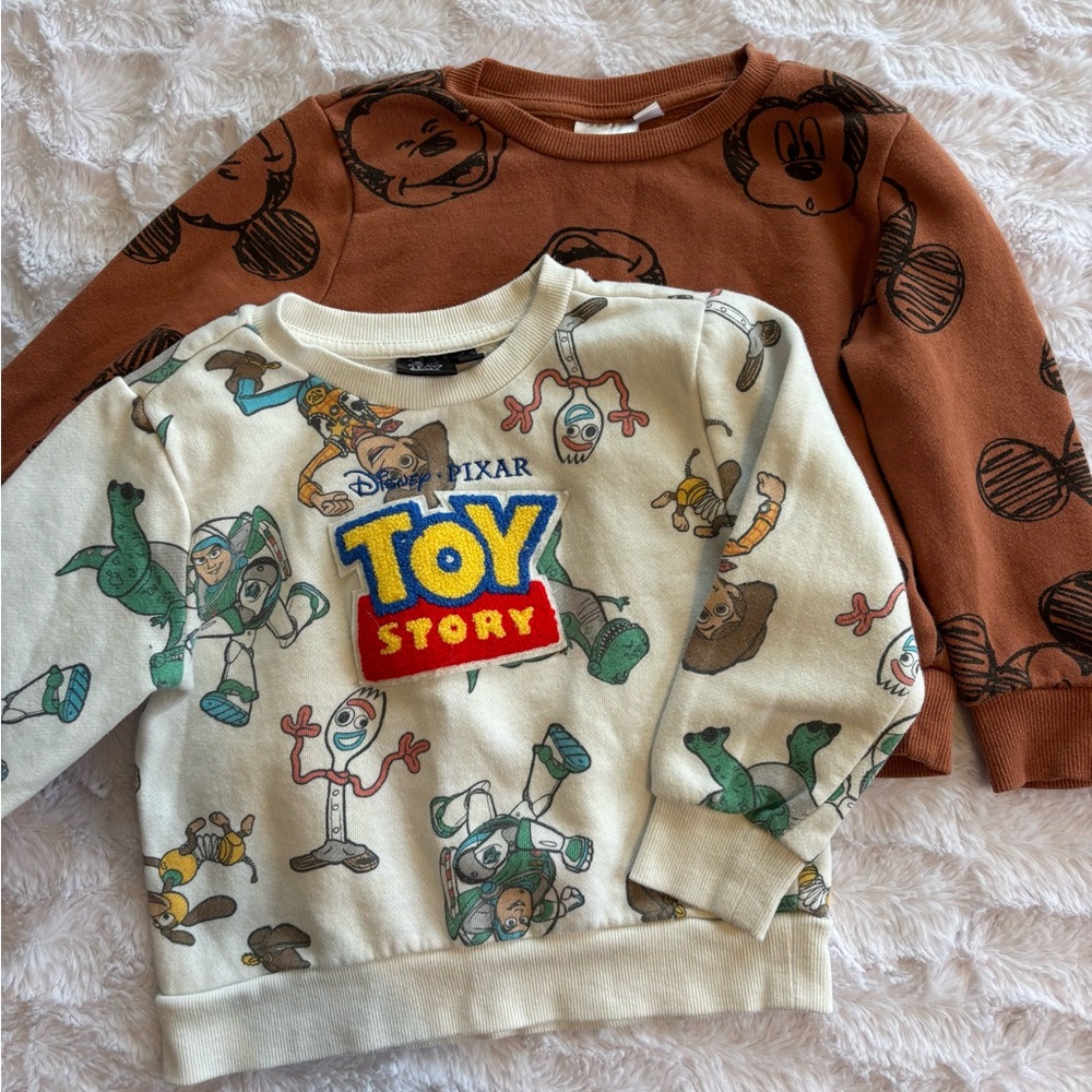 Disney Crewneck Sweatshirt Bundle- Toy Story and Mickey Mouse